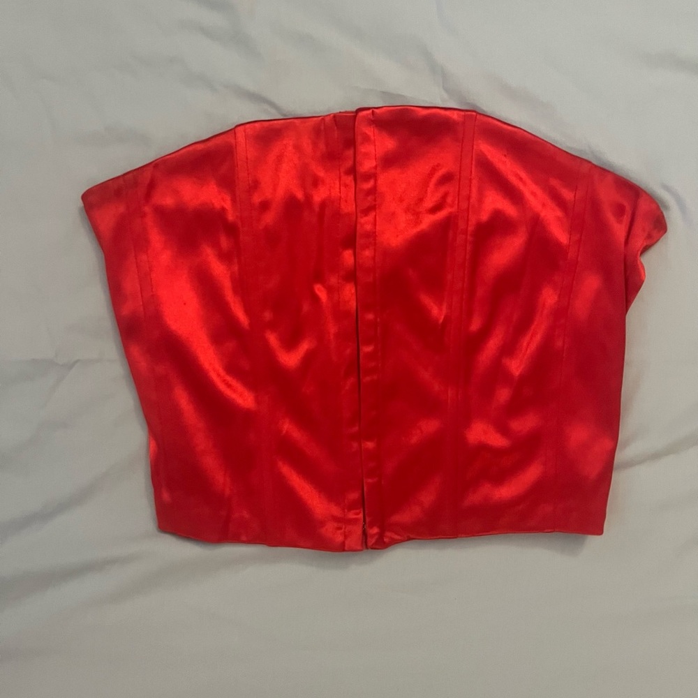 Pitaya red satin corset